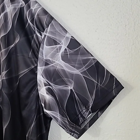 Grey Flame Smoke Luxury Graphic Mens Tee Shirt Dri Fit Tshirt Size 2XL - Picture 5 of 15